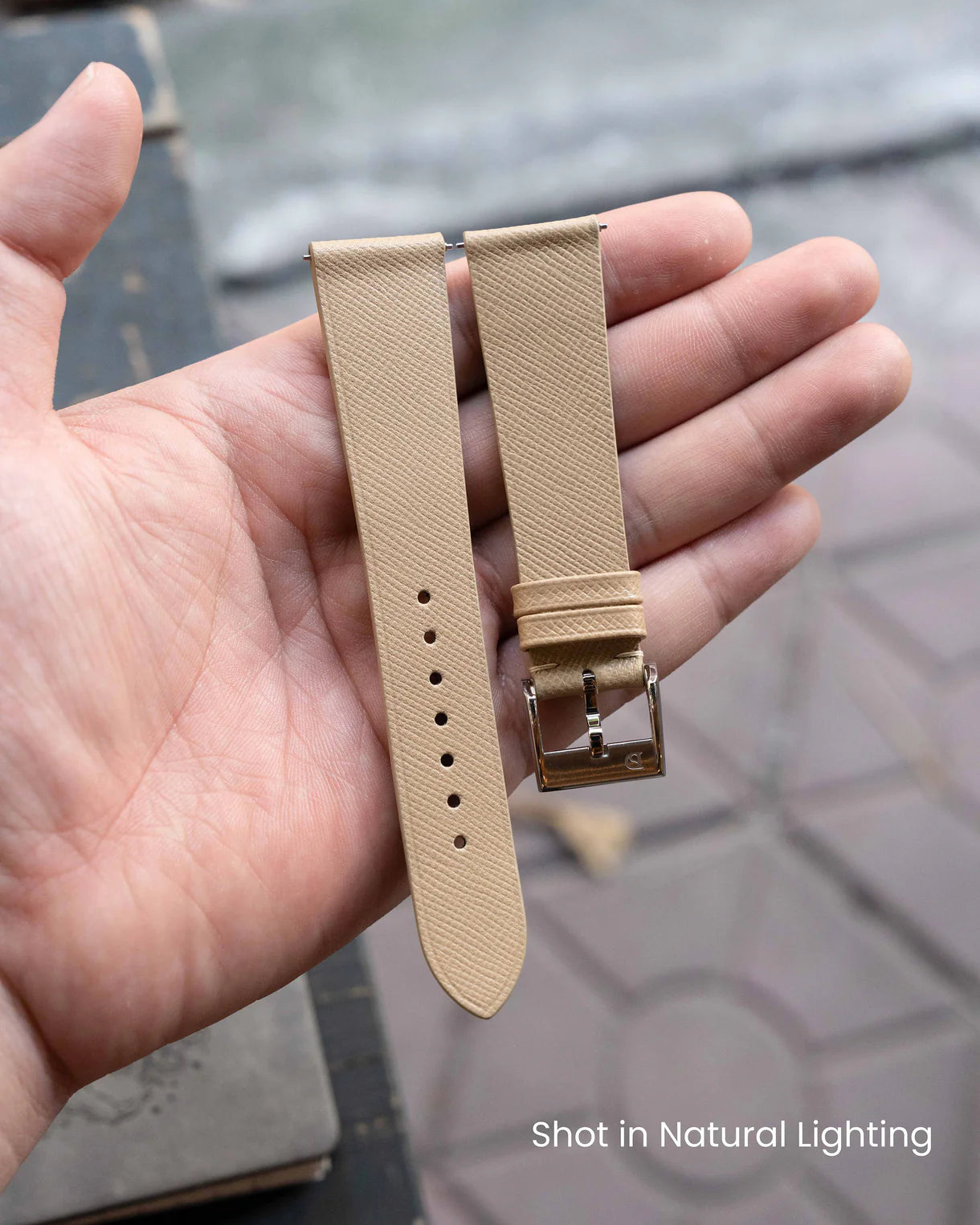 Cream Saffiano Signature Strap