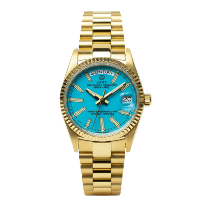 Cabochon - Gold 36mm Blue