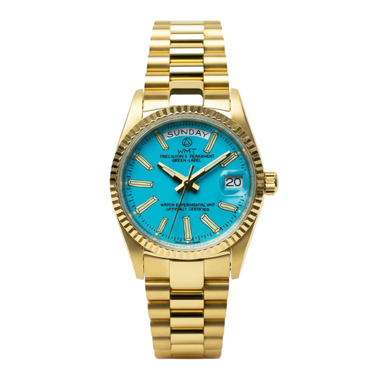 Cabochon - Gold 36mm Blue