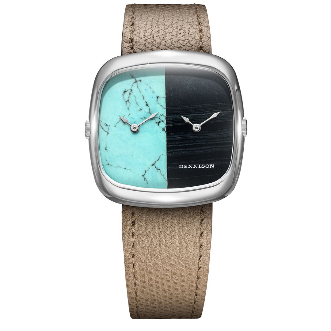ALD Dual Time – Turquoise & Falcon Eye Stone In Steel