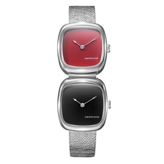 Dual Time Mini – Red Jasper & Black Onyx In Steel