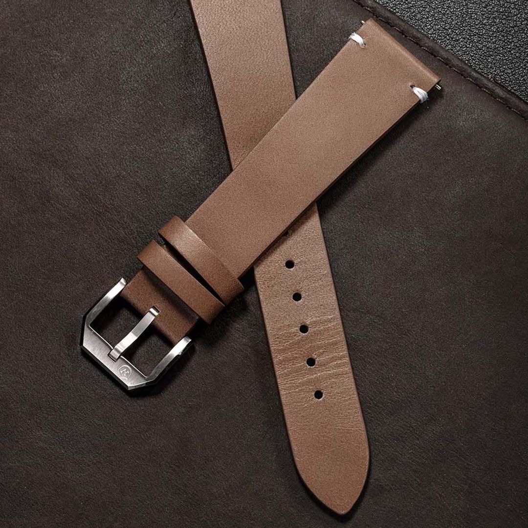 Brown Leather - White Stitch
