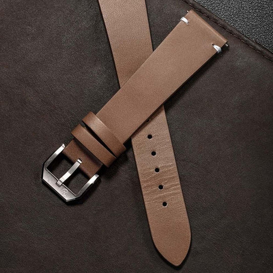 Brown Leather - White Stitch