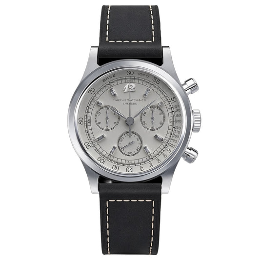 1960s Vintage Style Automatic Chronograph Cream Diamonds