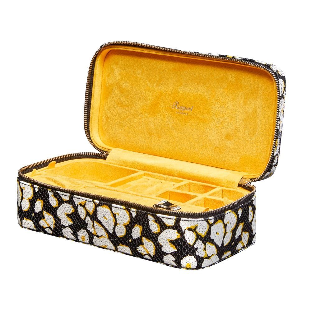 Sloane Jewellery Zip Case Rose Textured leather - Yellow