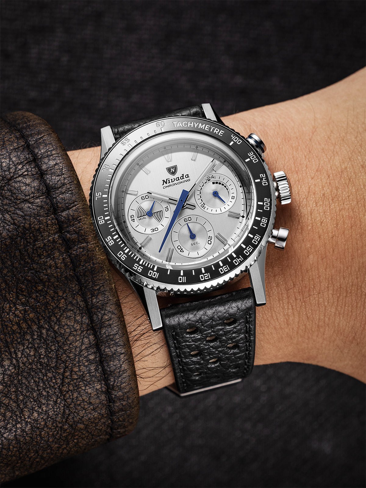 Chronoking Mecaquartz Racing Grey - Black Racing Strap