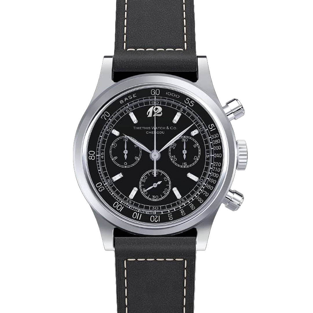 Vintage Mechanical Chrono - Obsidian Diamonds