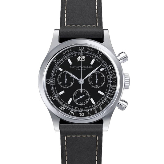 Vintage Mechanical Chrono - Obsidian Diamonds