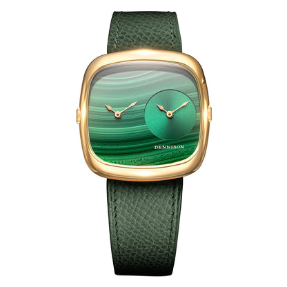 ALD Dual Time - Malachite – Green Sunray In Gold