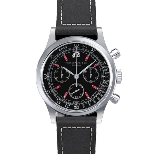 Vintage Mechanical Chrono - Obsidian Ruby
