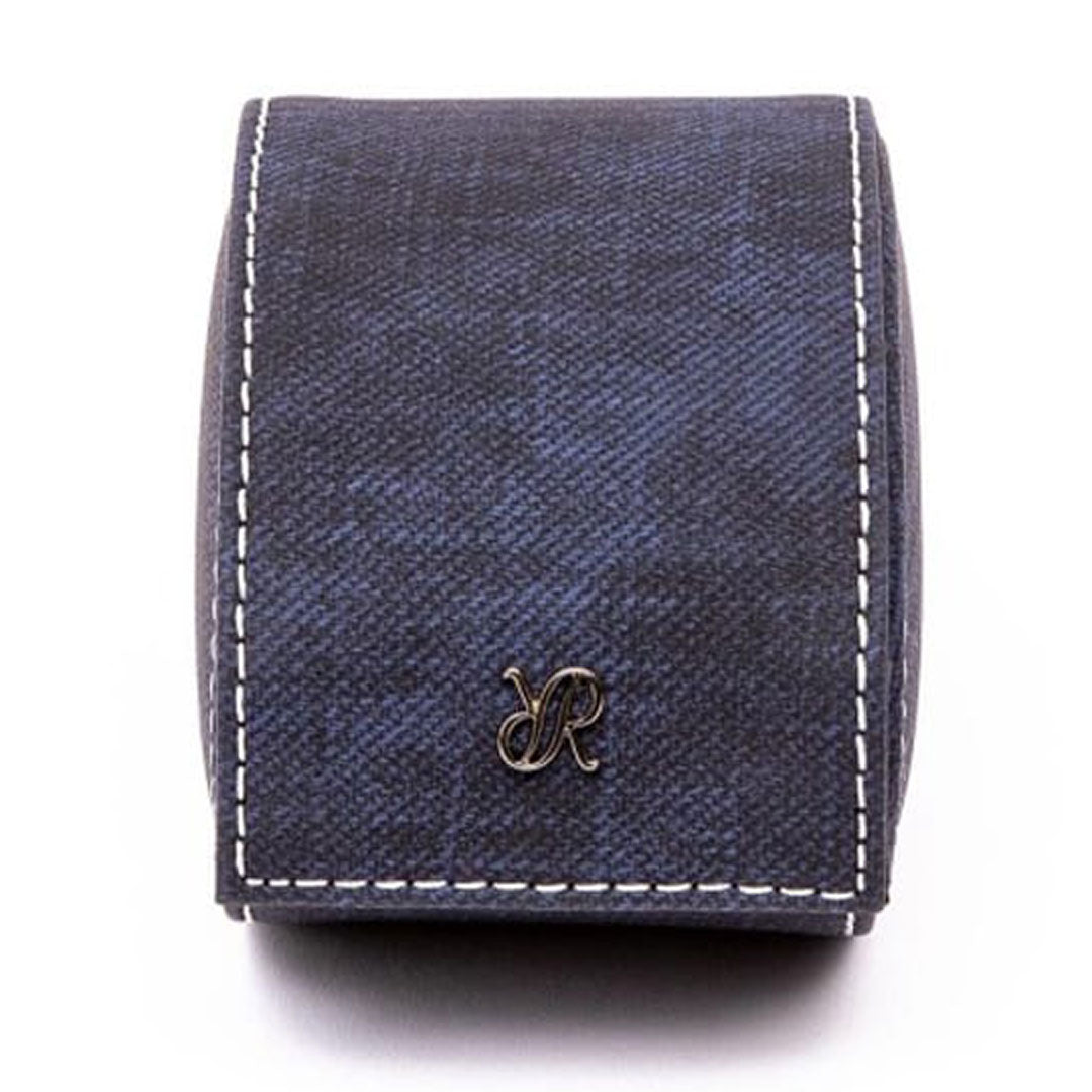 Soho Navy Denim Single Watch Roll by  Rapport London |  Time Keeper.