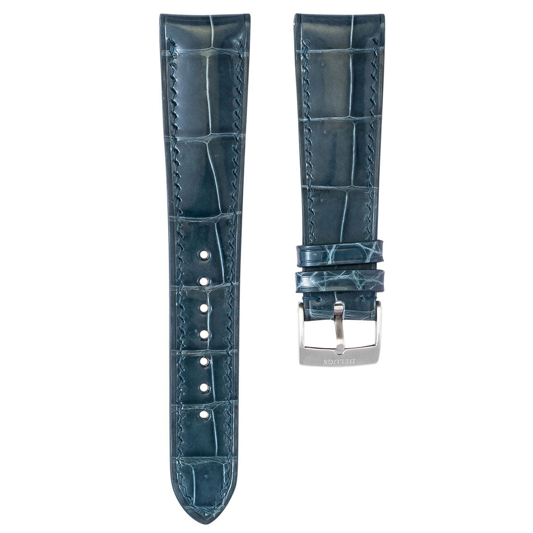 Glossy Lagoon Blue Crocodile by  Delugs Straps |  Time Keeper.