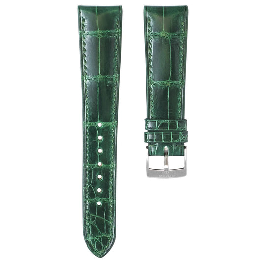 Glossy Emerald Crocodile by  Delugs Straps |  Time Keeper.