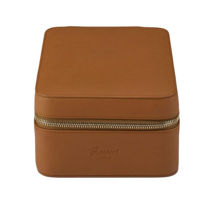 Hyde Park Tan Leather 4 Watch Zip Case by  Rapport London |  Time Keeper.