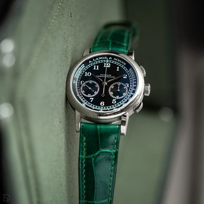 Glossy Emerald Crocodile by  Delugs Straps |  Time Keeper.