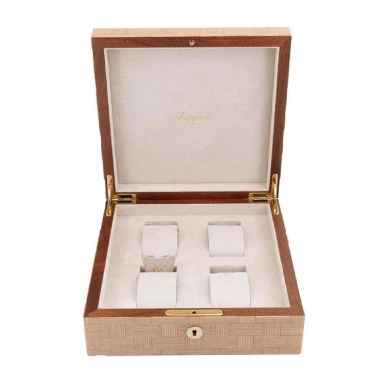 Heritage Bamboo 4 Watch Box by  Rapport London |  Time Keeper.