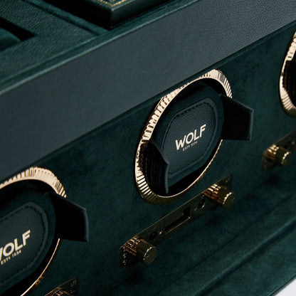 British Racing Green Triple Watch Winder by  Wolf |  Time Keeper.
