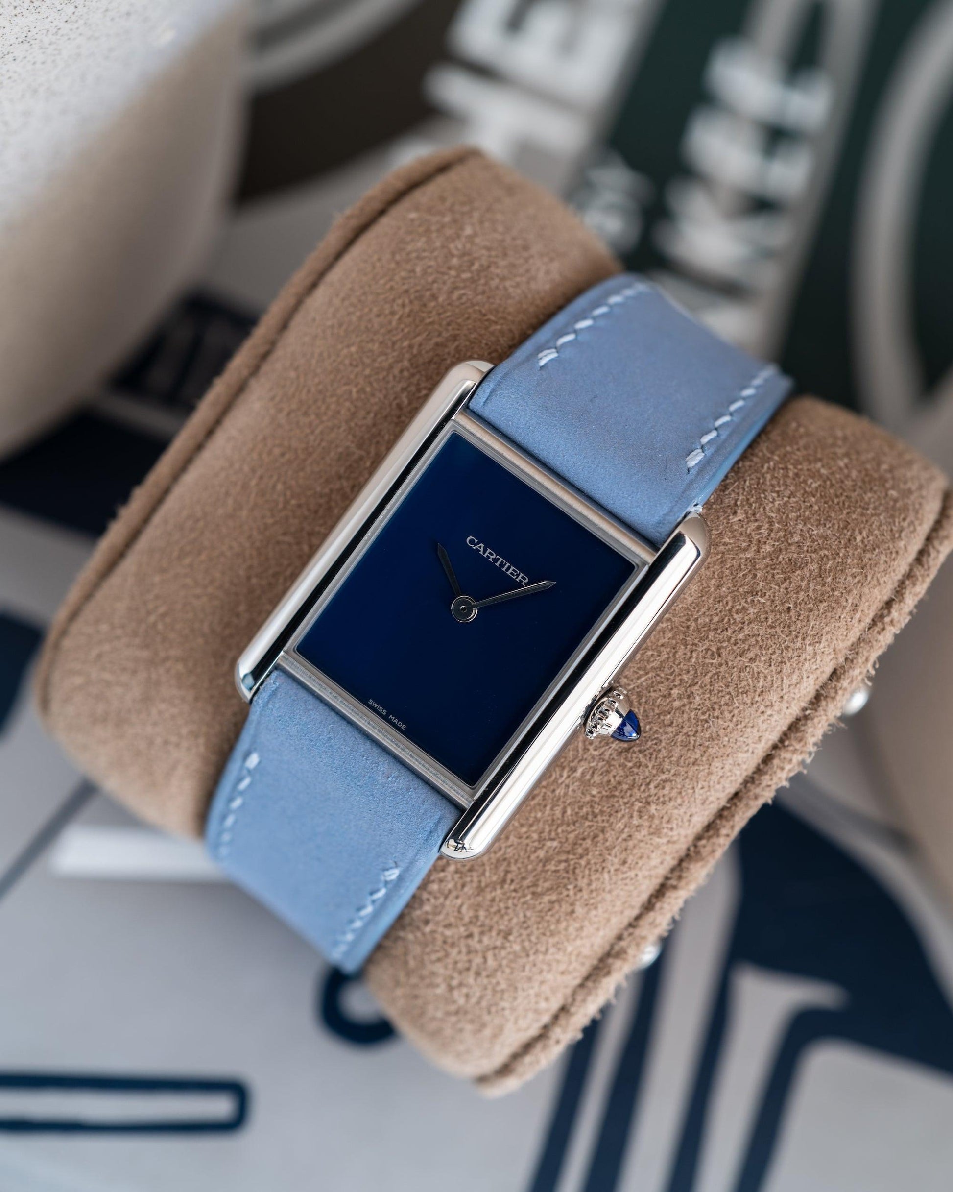 Pastel Blue Nubuck Slim by  Delugs Straps |  Time Keeper.
