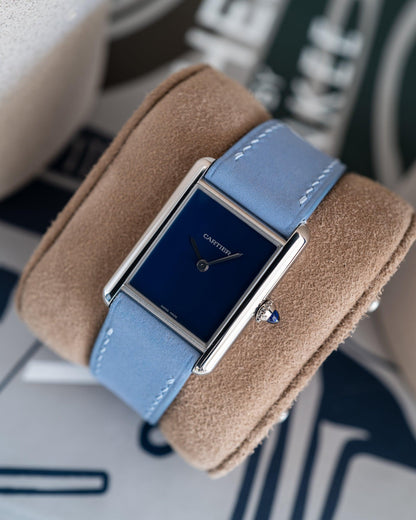 Pastel Blue Nubuck Slim by  Delugs Straps |  Time Keeper.