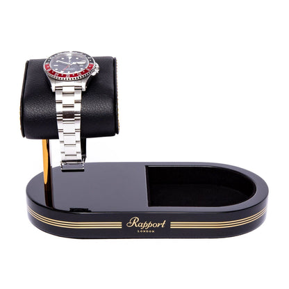 Formula Watch Stand With Tray - Black Gold by  Rapport London |  Time Keeper.