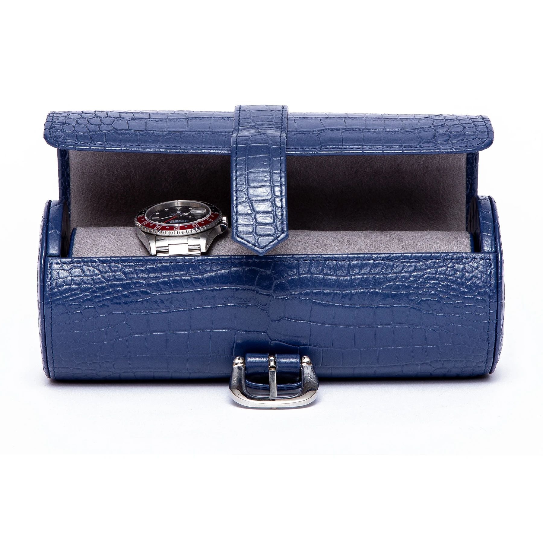 Brompton 3 Watch Roll - Blue by  Rapport London |  Time Keeper.