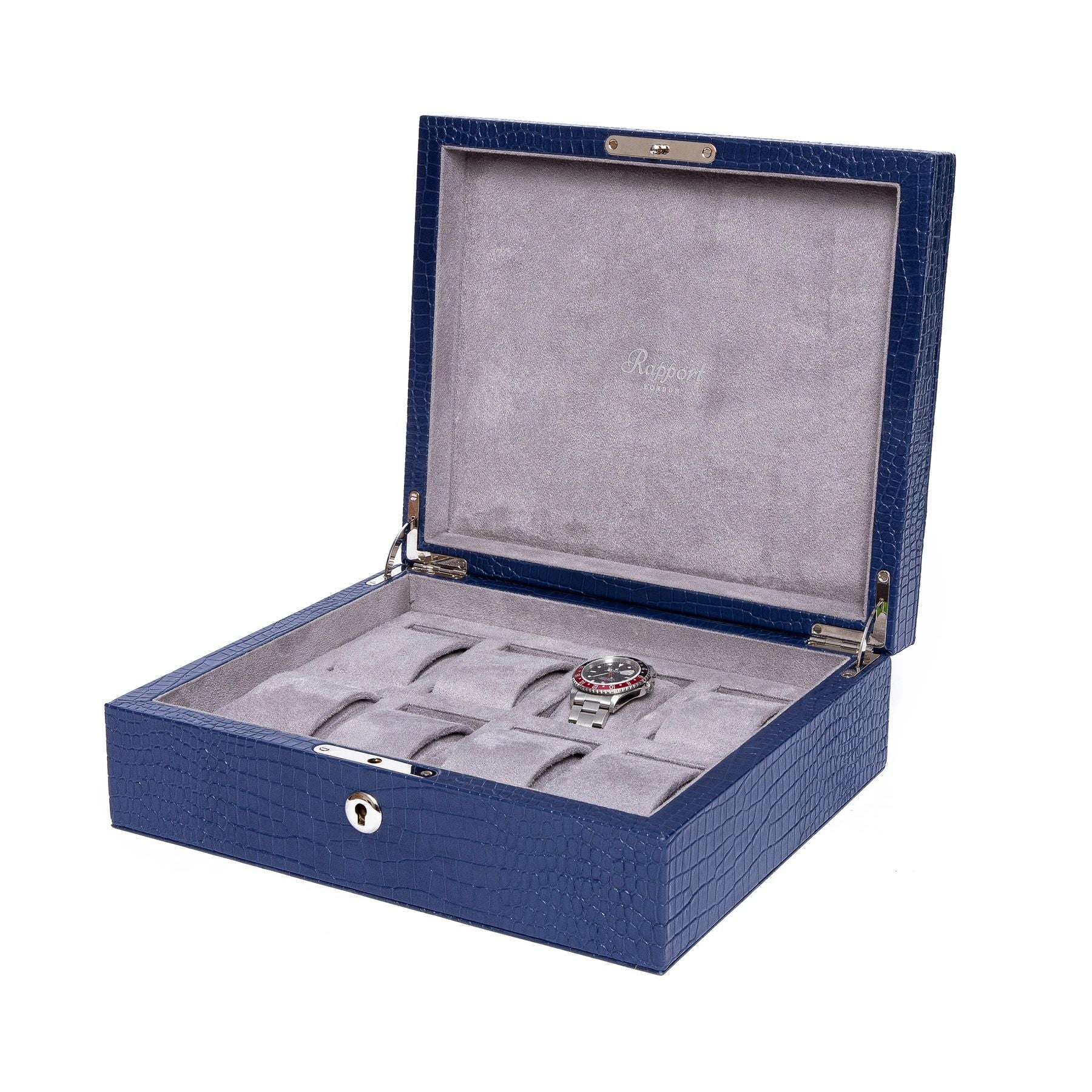 Brompton 8 Watch Box - Blue by  Rapport London |  Time Keeper.
