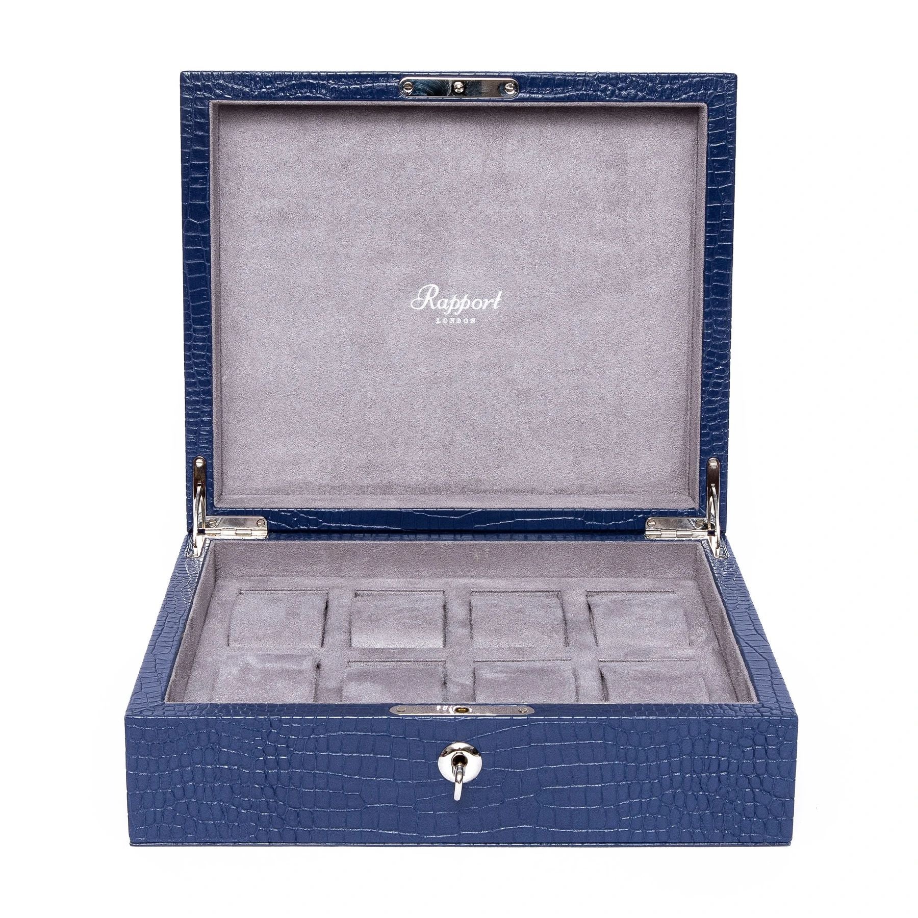 Brompton 8 Watch Box - Blue by  Rapport London |  Time Keeper.