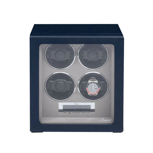Quantum Quad Watch Winder - Navy by  Rapport London |  Time Keeper.