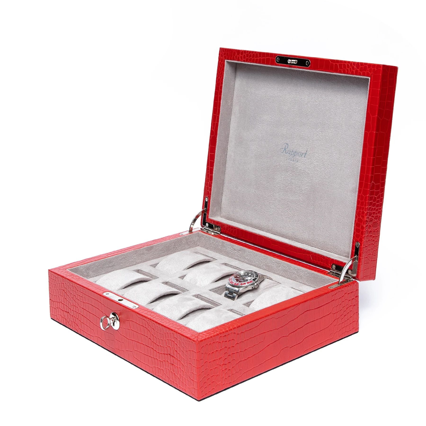 Brompton 8 Watch Box - Red by  Rapport London |  Time Keeper.