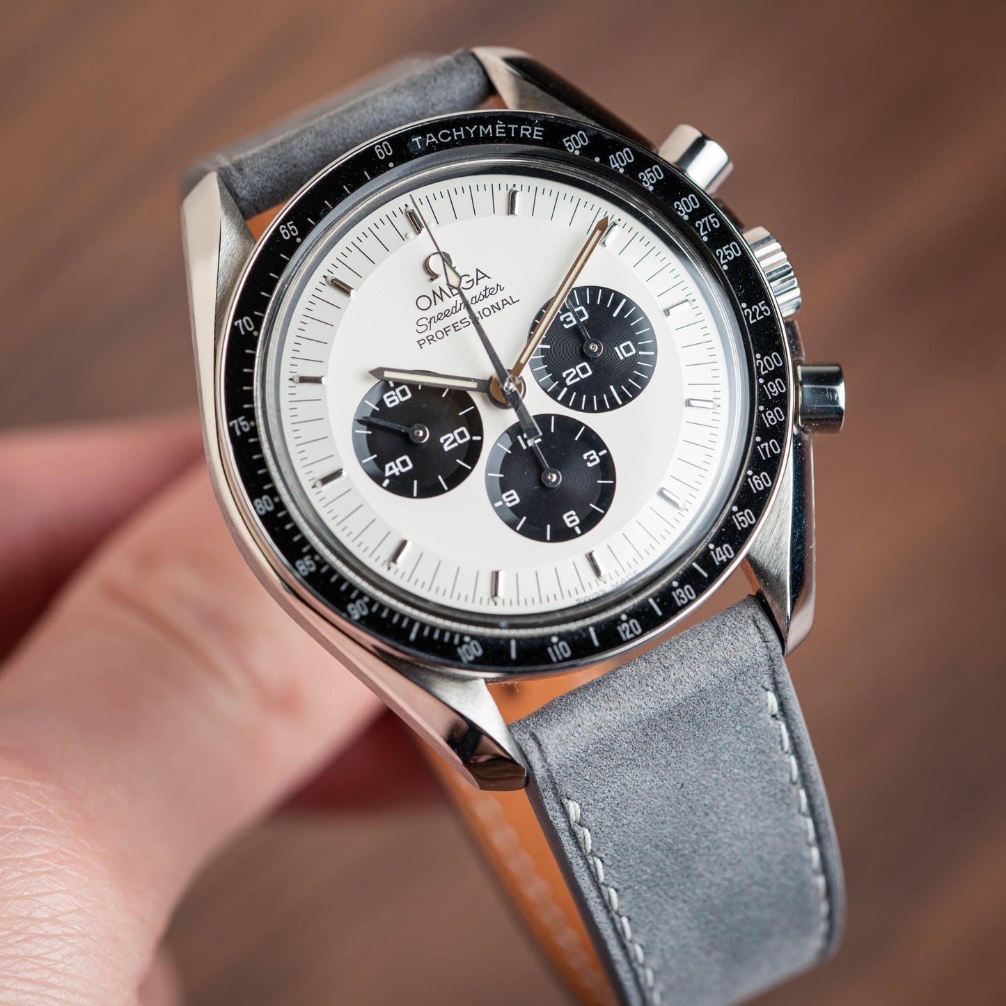 Light Grey Nubuck by  Delugs Straps |  Time Keeper.