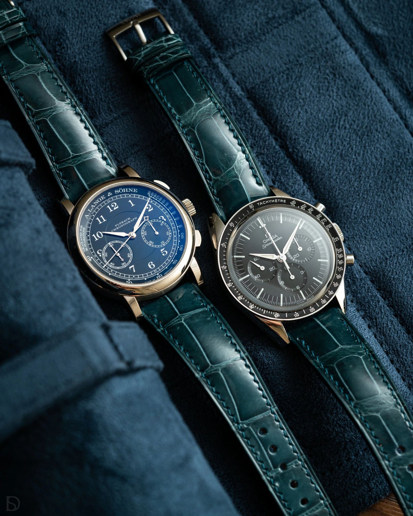 Glossy Lagoon Blue Crocodile by  Delugs Straps |  Time Keeper.