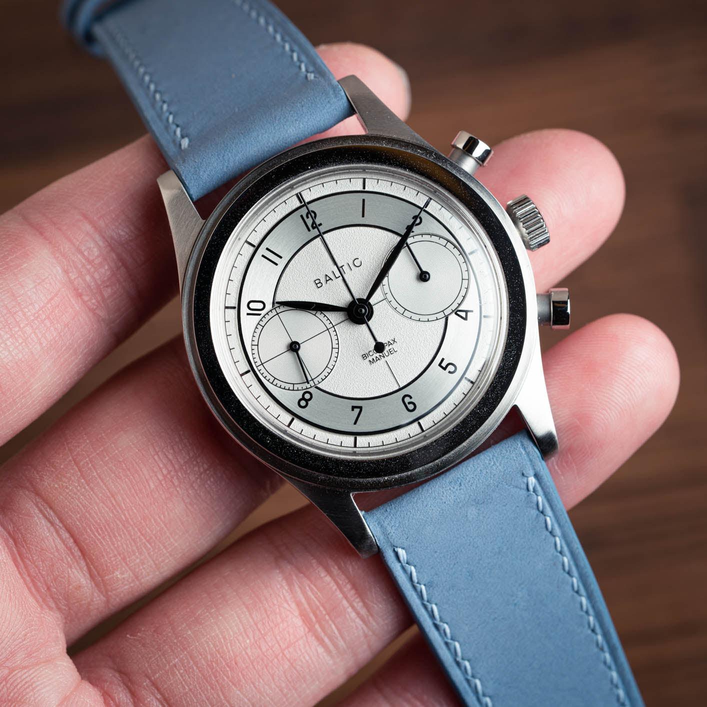 Pastel Blue Nubuck Slim by  Delugs Straps |  Time Keeper.